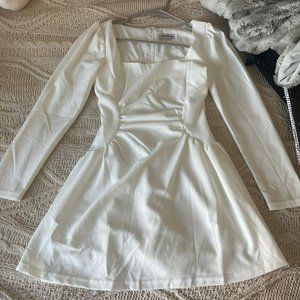 yesstyle white mini flared dress
